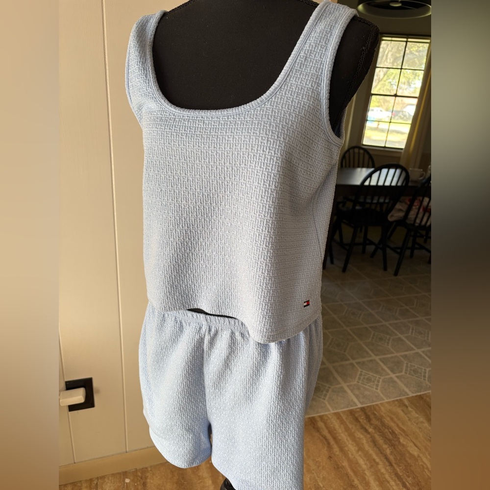 Tommy Hilfiger embroidered baby blue sleeping set